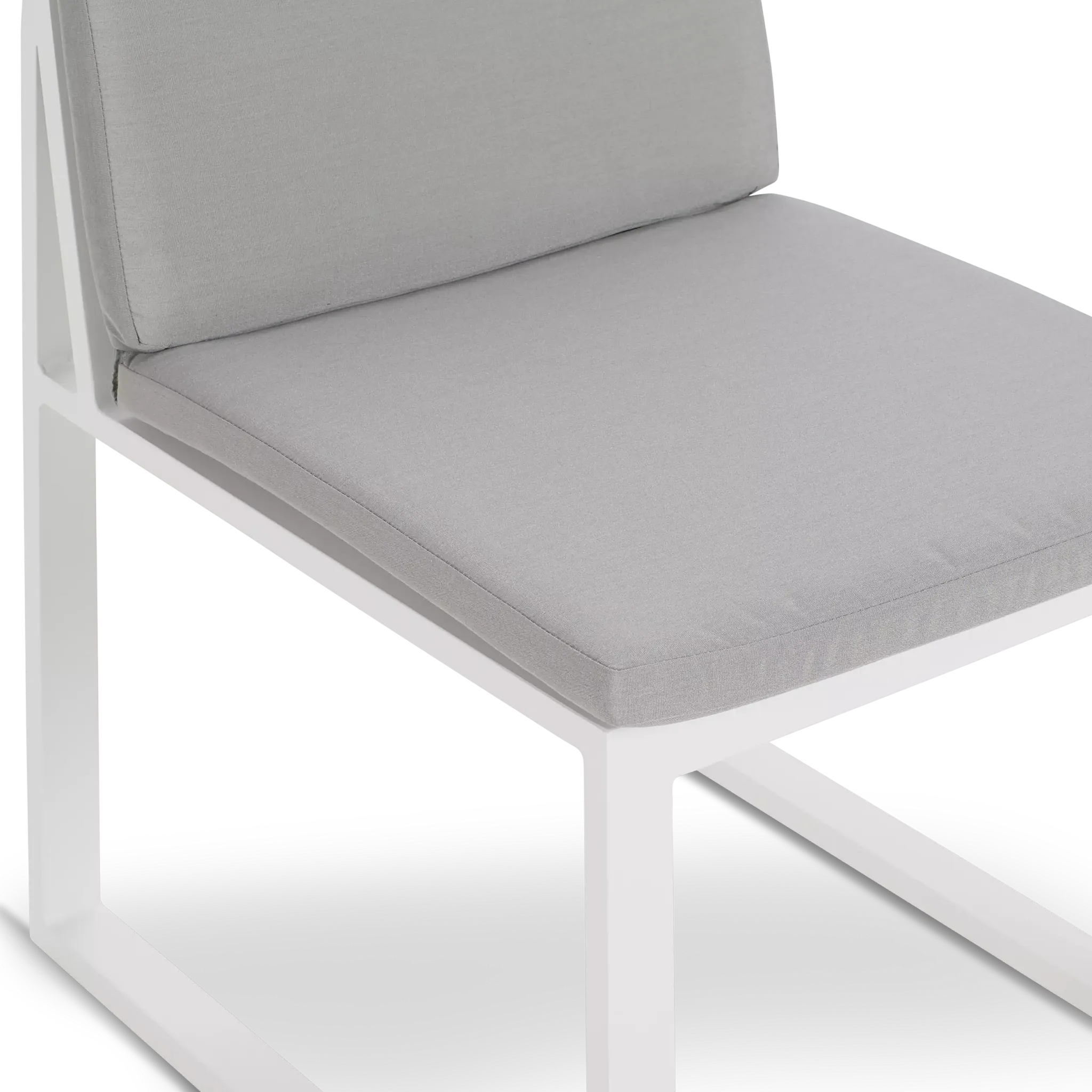 Linear White Dark Gray 70" Aluminum Table & 4 Cushioned Side Chairs