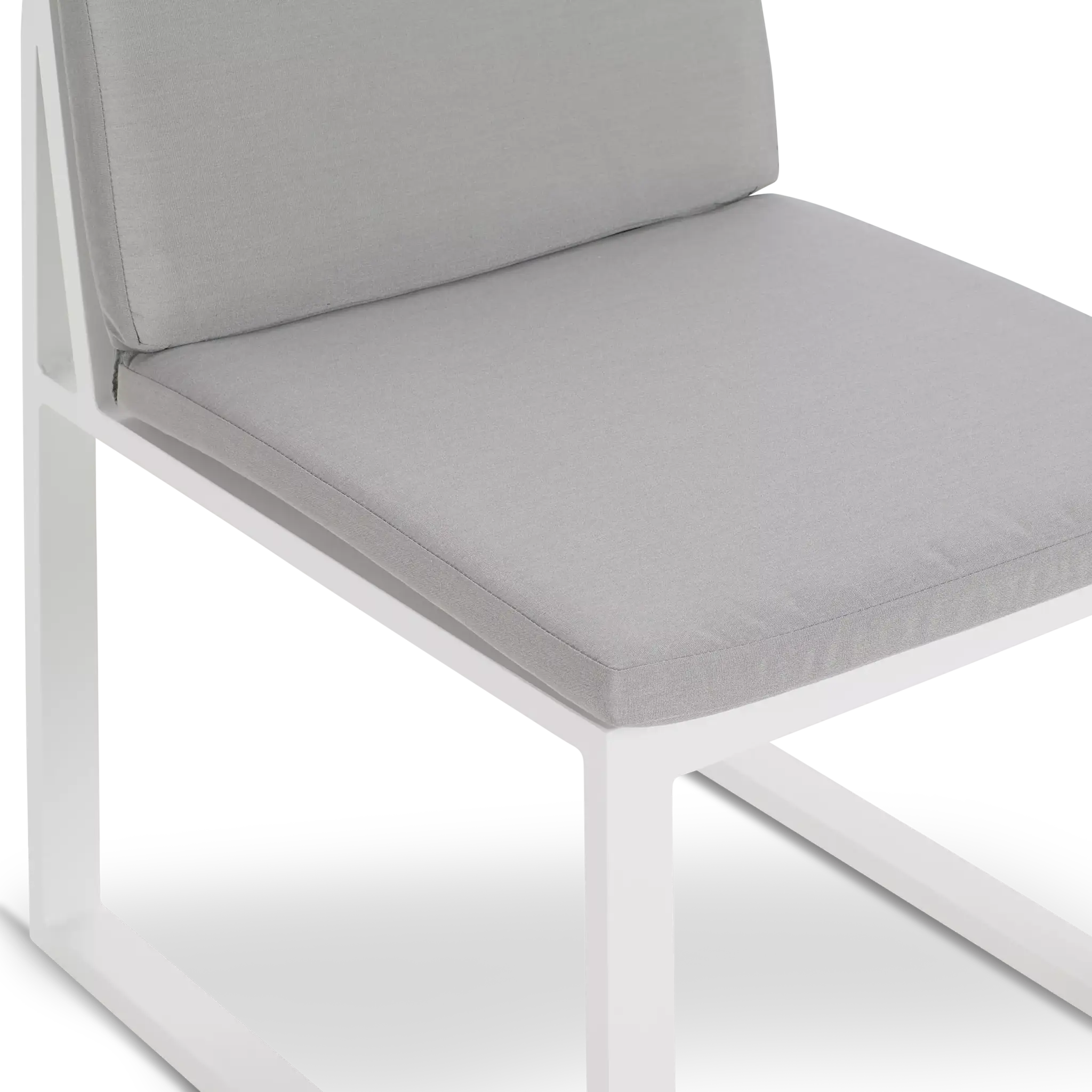 Linear White Dark Gray 70" Aluminum Table & 4 Cushioned Side Chairs Linear White Dark Gray 70" Aluminum Table & 4 Cushioned Side Chairs
