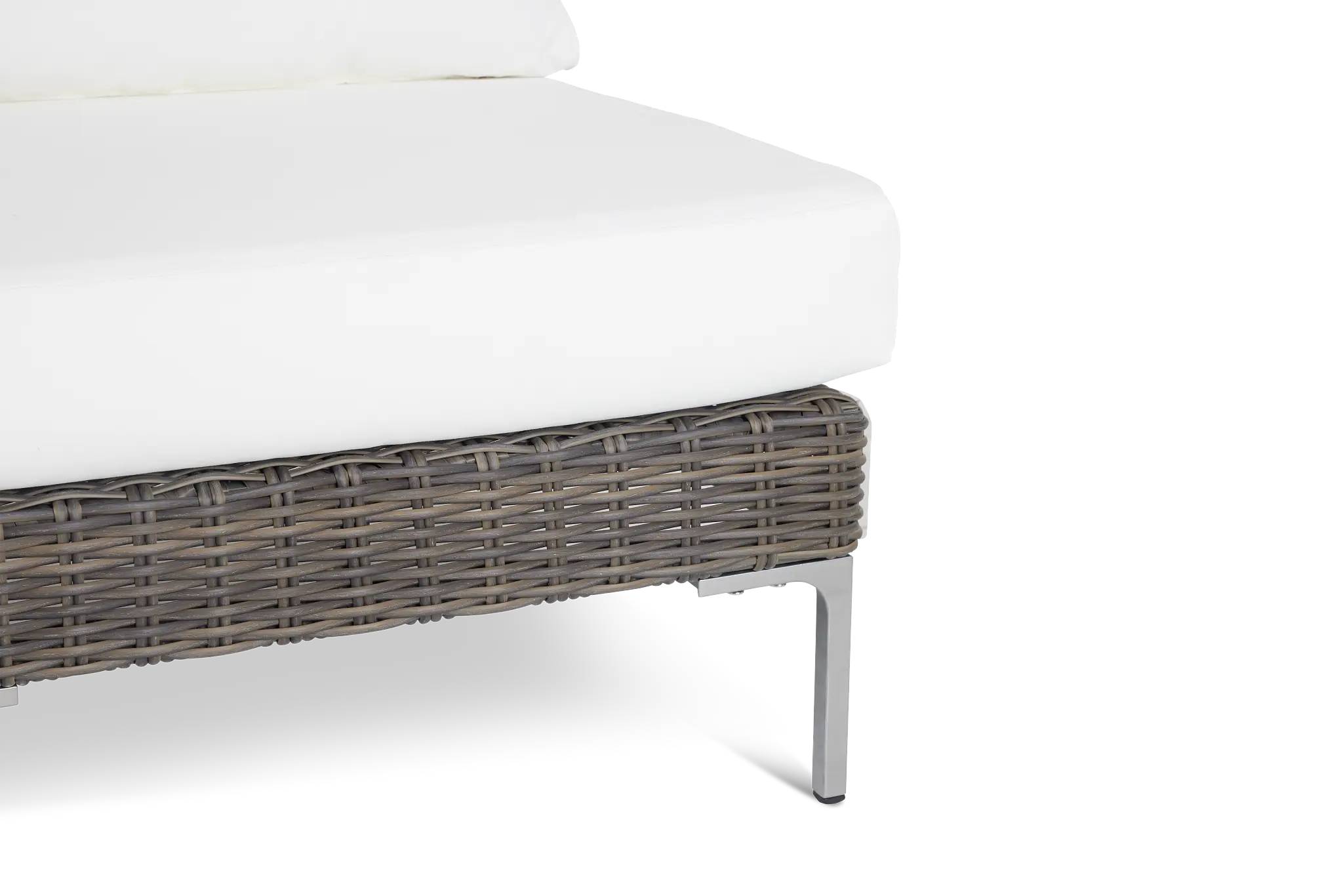 Tulum White Woven Armless Chair W/ Cushion Tulum White Woven Armless Chair W/ Cushion