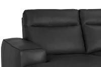 Elba Dark Gray Leather Medium Dual Power Left Chaise Sectional