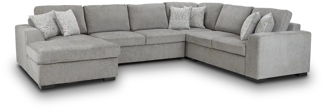 Blakely Gray Fabric Large Left Chaise Storage Sleeper Sectional Blakely Gray Fabric Large Left Chaise Storage Sleeper Sectional