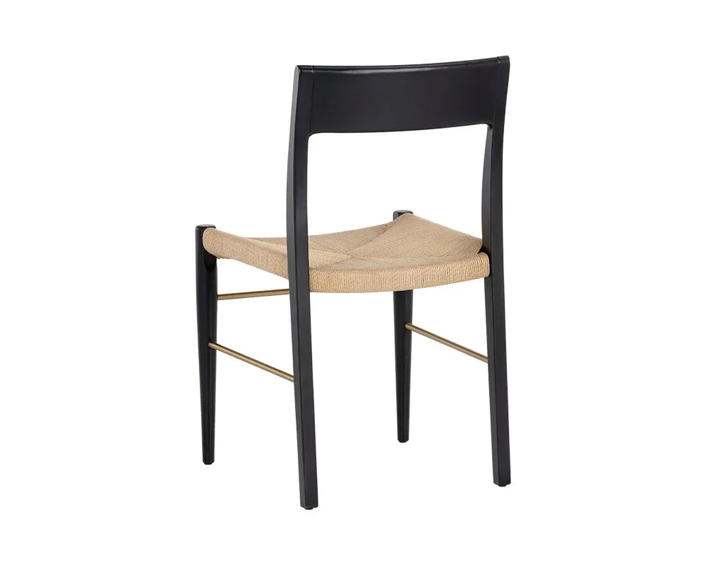 Mandel Black Woven Side Chair