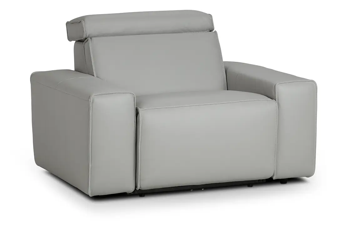 Carmelo Gray Leather Power Recliner Carmelo Gray Leather Power Recliner