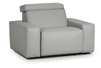 Carmelo Gray Leather Power Recliner