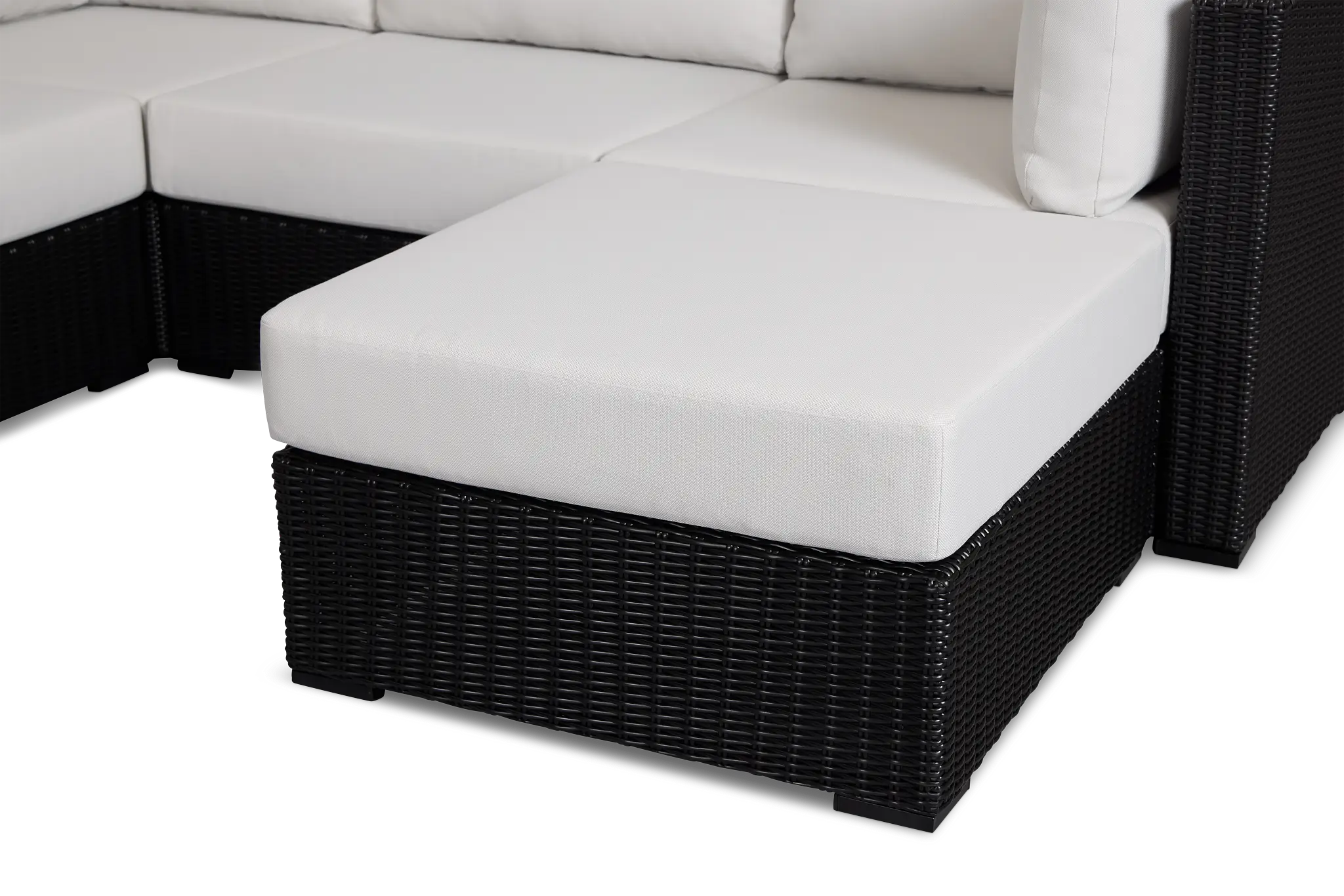 Montecito Black 6-piece Modular Sectional With Light Beige Cushion Montecito Black 6-piece Modular Sectional With Light Beige Cushion