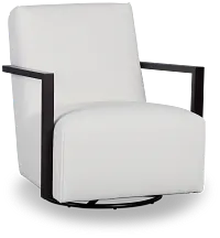 Lucas White Fabric Swivel Rocker Glider