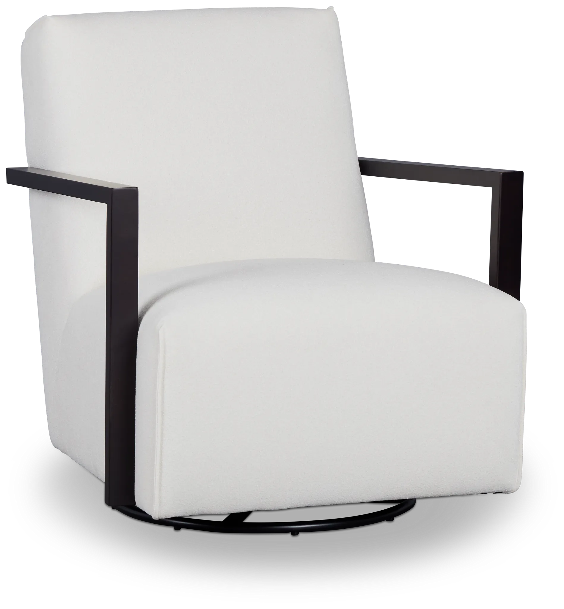 Lucas White Fabric Swivel Rocker Glider
