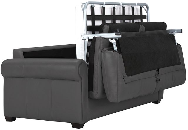 Lincoln Dark Gray Lthr/vinyl Memory Foam Sleeper