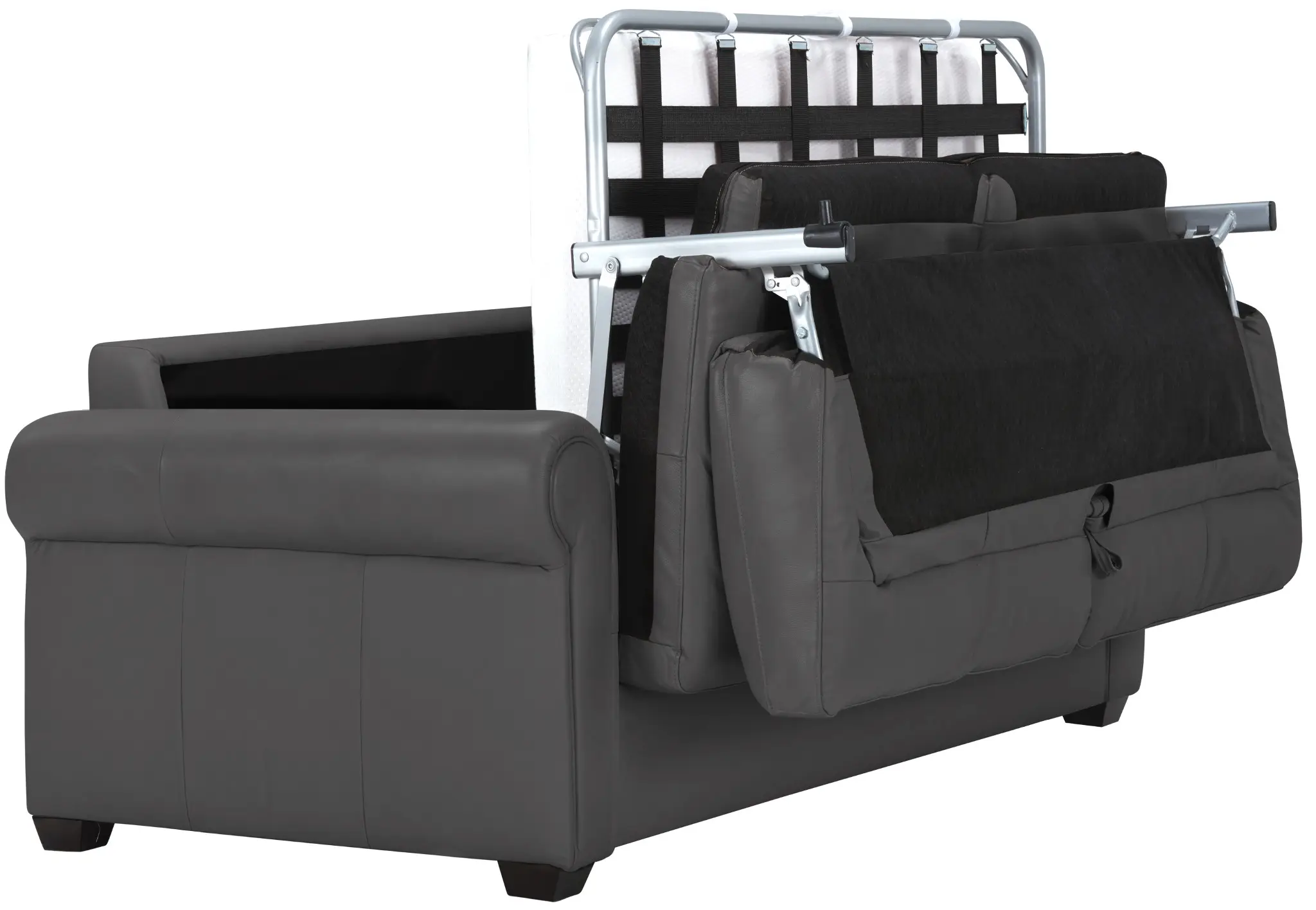 Lincoln Dark Gray Lthr/vinyl Memory Foam Sleeper Lincoln Dark Gray Lthr/vinyl Memory Foam Sleeper