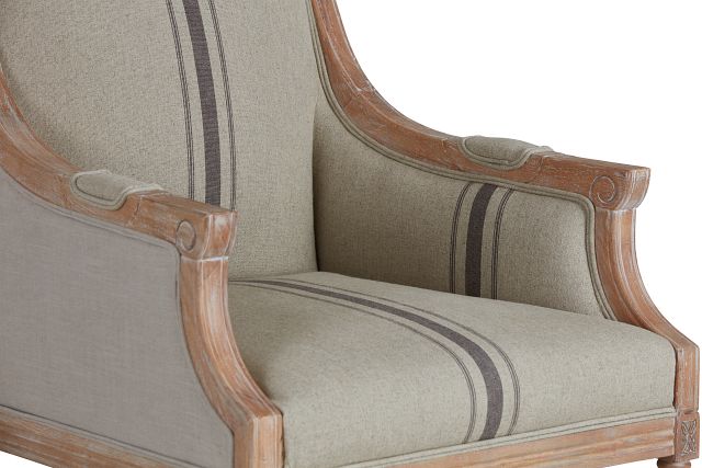 mckenna tan stripe accent chair