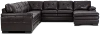 Braden Dark Brown Leather Large Right Chaise Sectional
