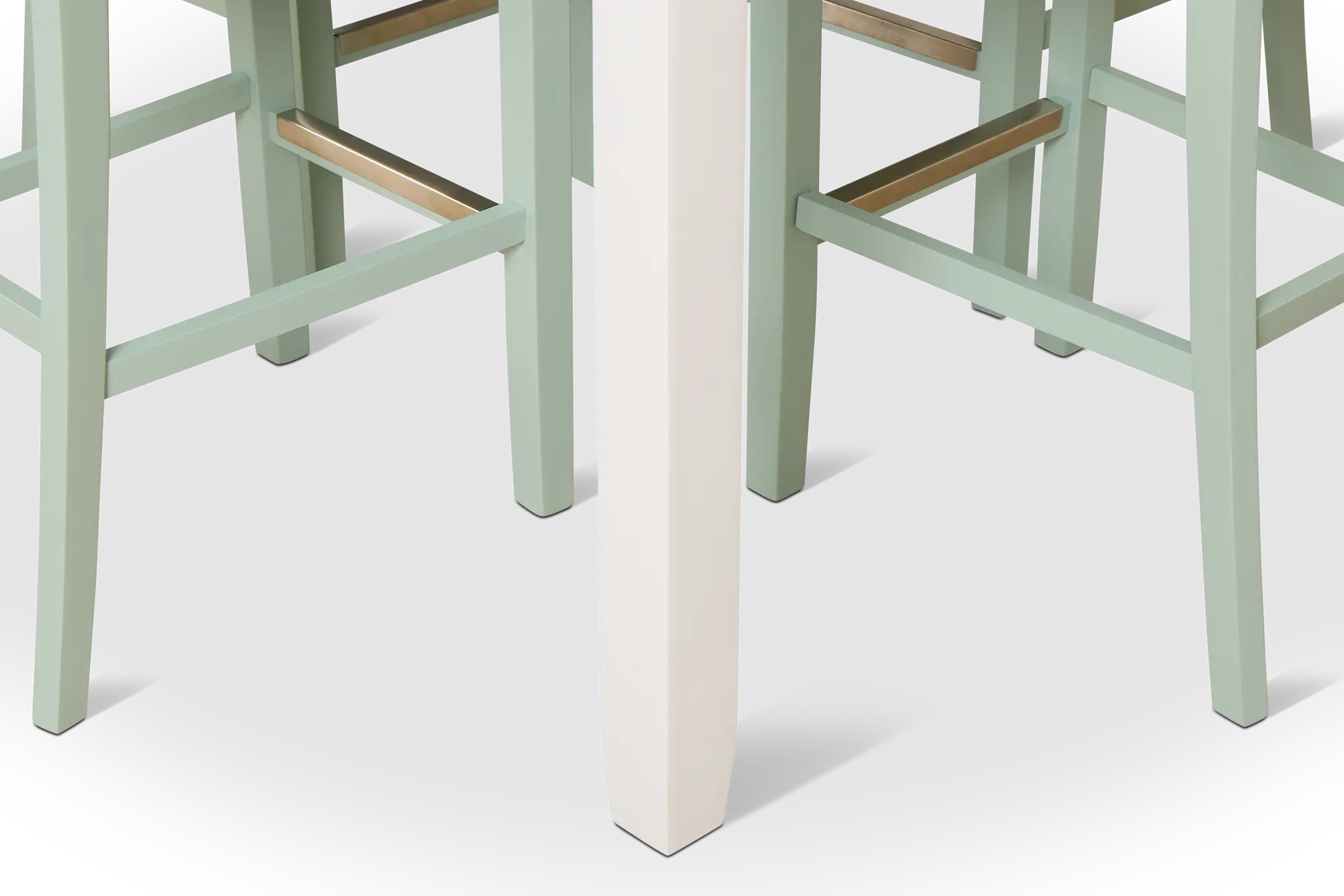 Edgartown White Square High Table & 4 Light Blue Wood Barstools Edgartown White Square High Table & 4 Light Blue Wood Barstools