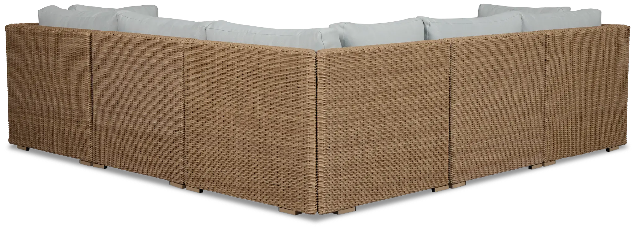 Montecito Light Tone 6-piece Modular Sectional With Light Blue Cushions Montecito Light Tone 6-piece Modular Sectional With Light Blue Cushions