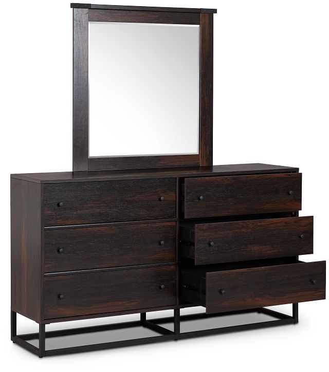 Logan Dark Tone Dresser & Mirror