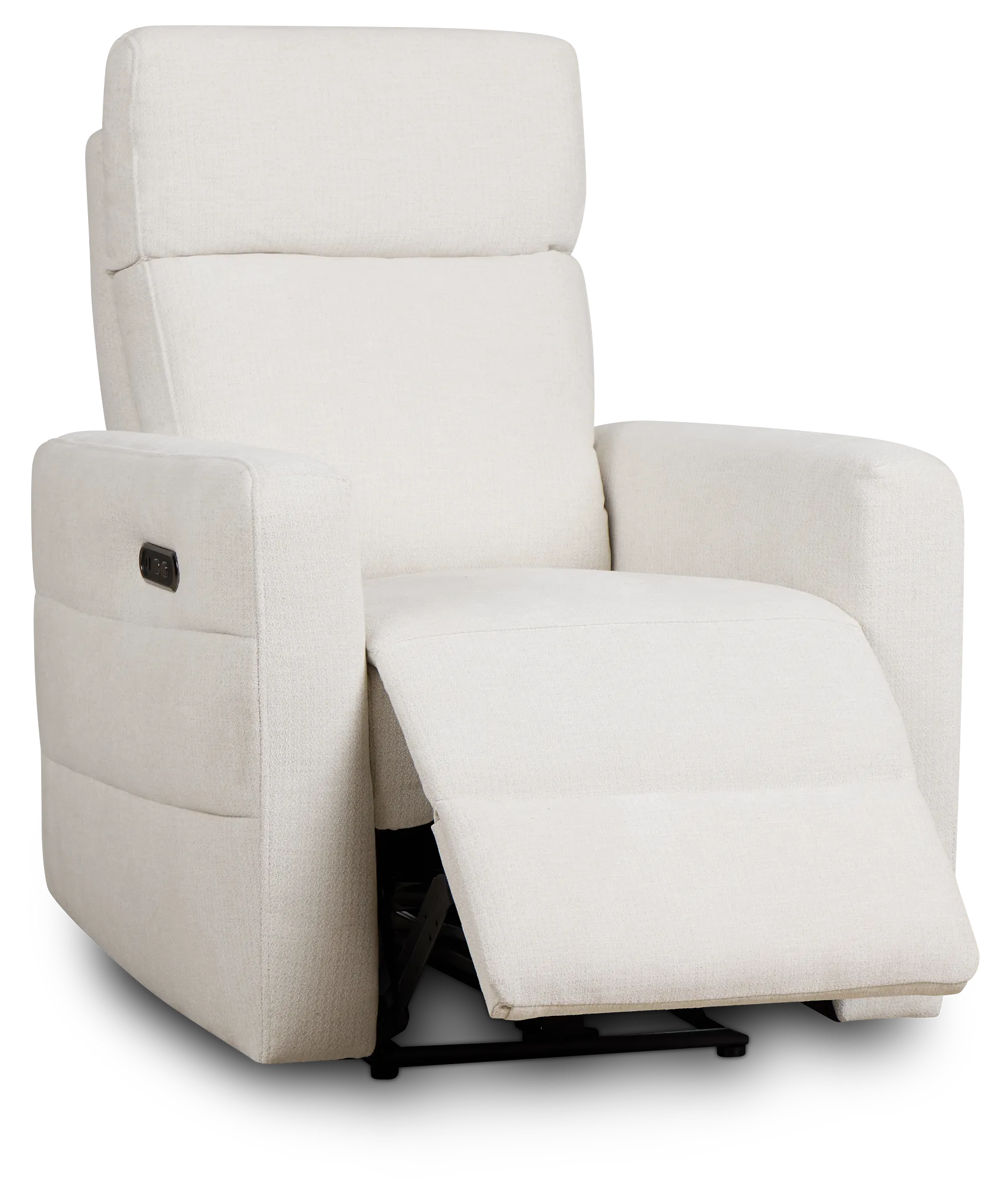 Rae White Fabric Power Recliner