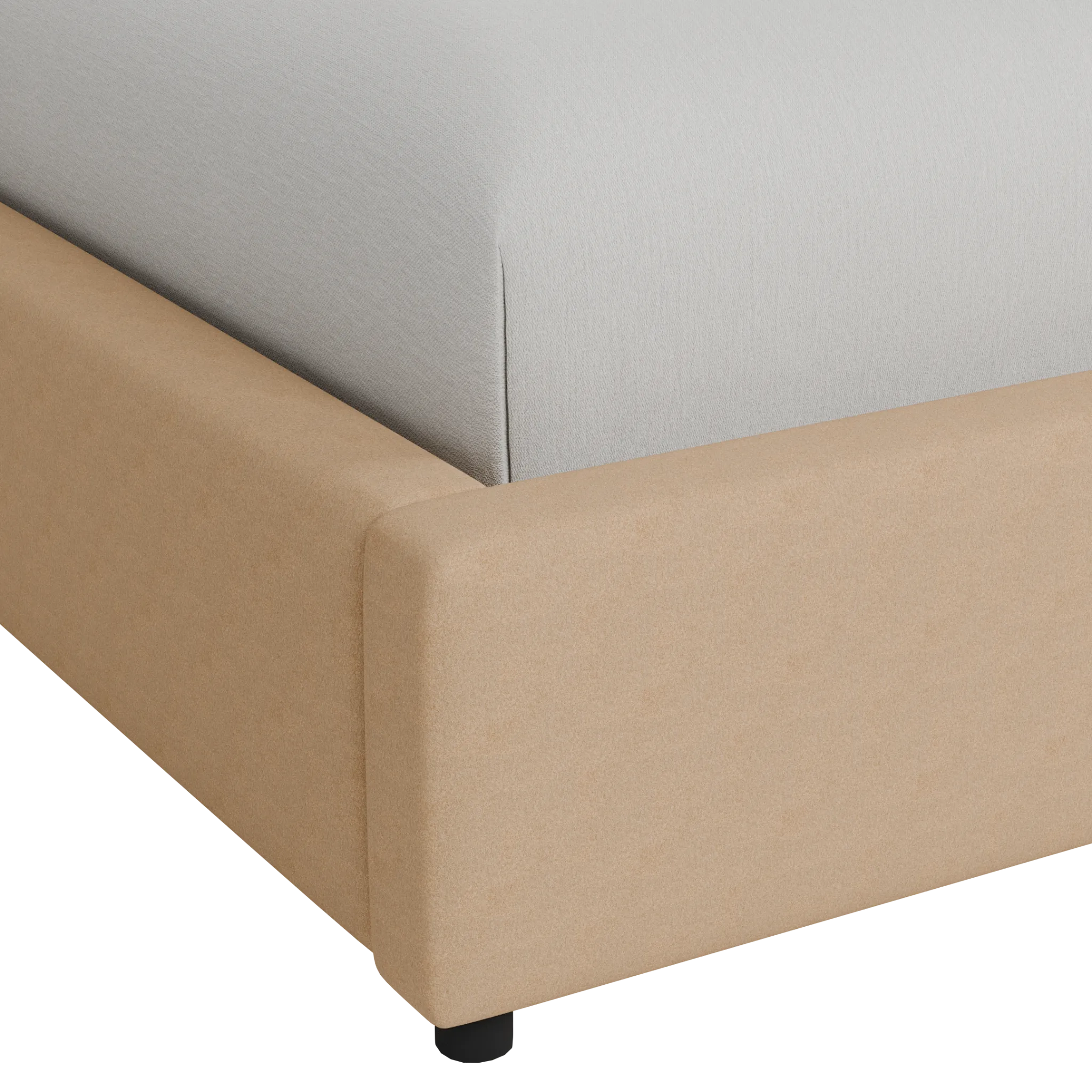 Grayton Merino Taupe 44" Upholstered Platform Bed