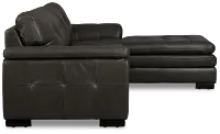 Braden Dark Gray Leather Left Chaise Sectional