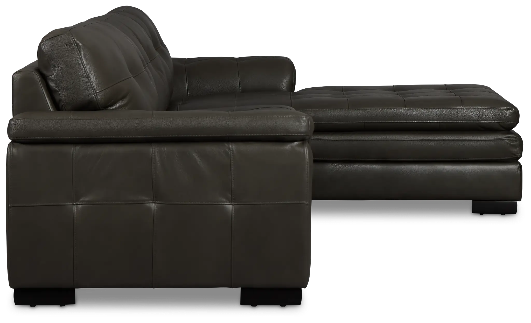 Braden Dark Gray Leather Left Chaise Sectional Braden Dark Gray Leather Left Chaise Sectional