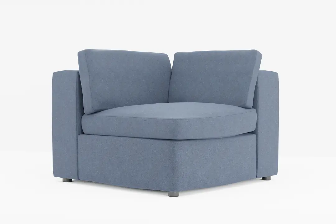 Destin Maguire Blue Fabric Corner Chair Destin Maguire Blue Fabric Corner Chair