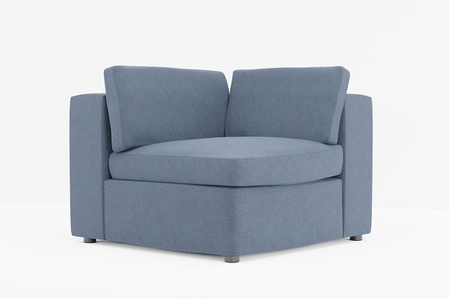 Destin Maguire Blue Fabric Corner Chair