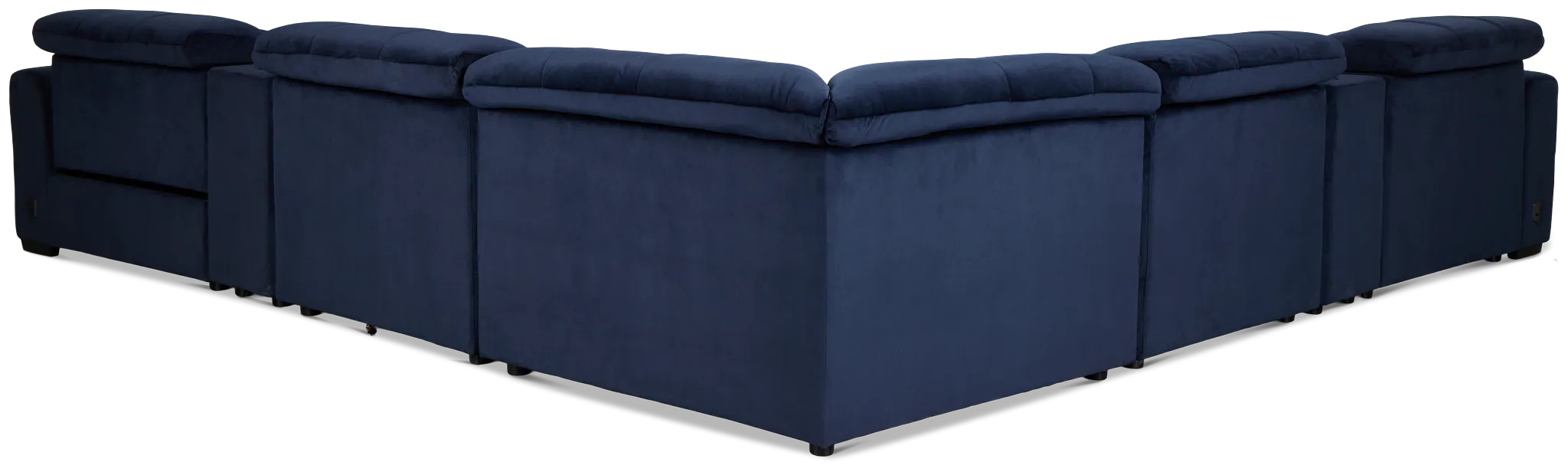 Gemma Navy Velvet Large Left Chaise Power Reclining Sectional