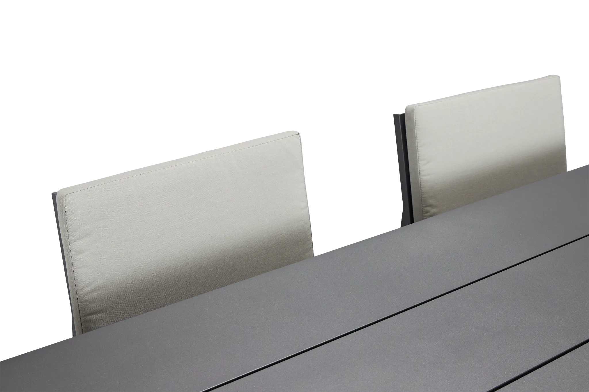 Linear Dark Gray 87" Aluminum Table & 4 Cushioned Side Chairs