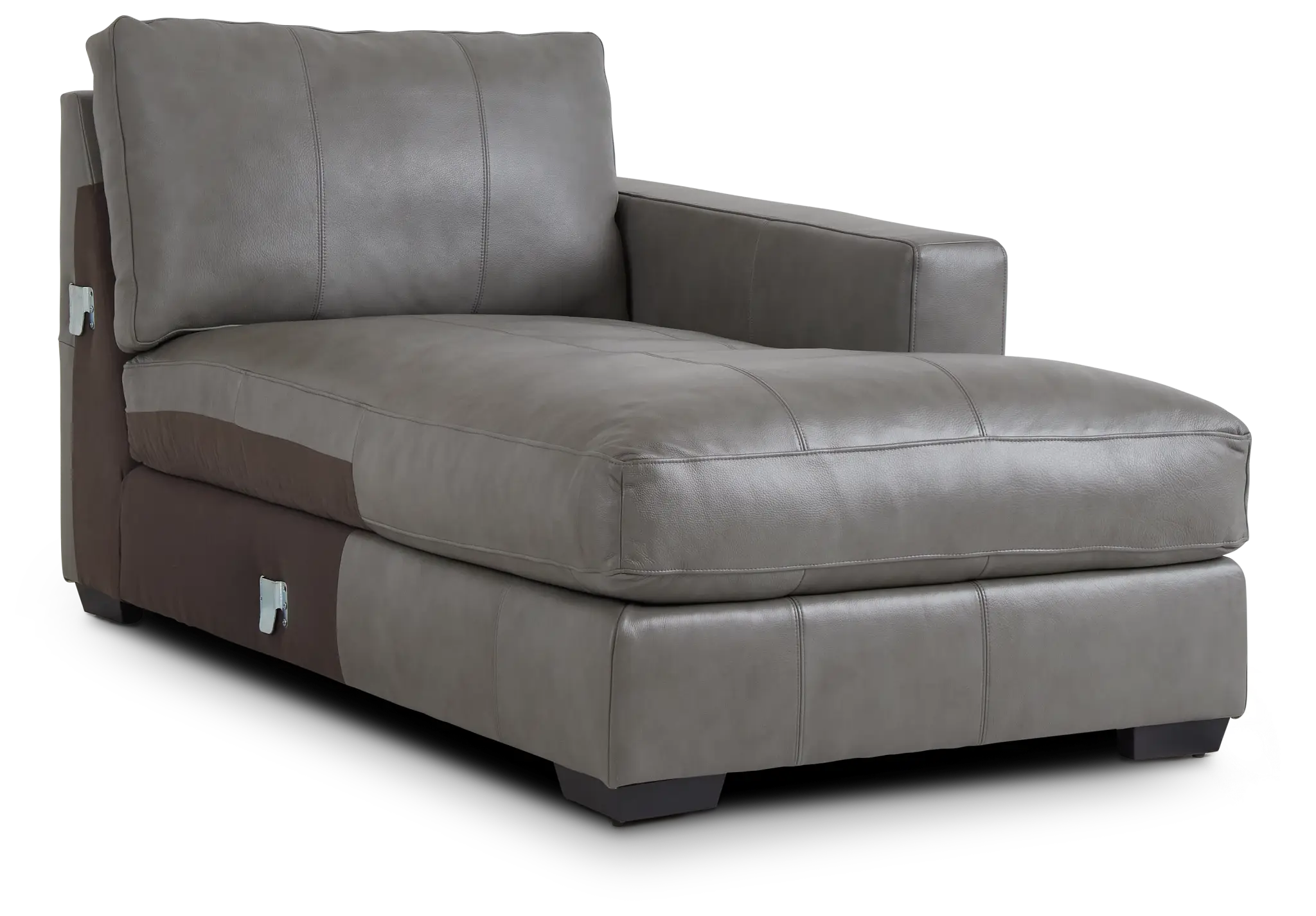 Dawkins Gray Leather Right Chaise Dawkins Gray Leather Right Chaise