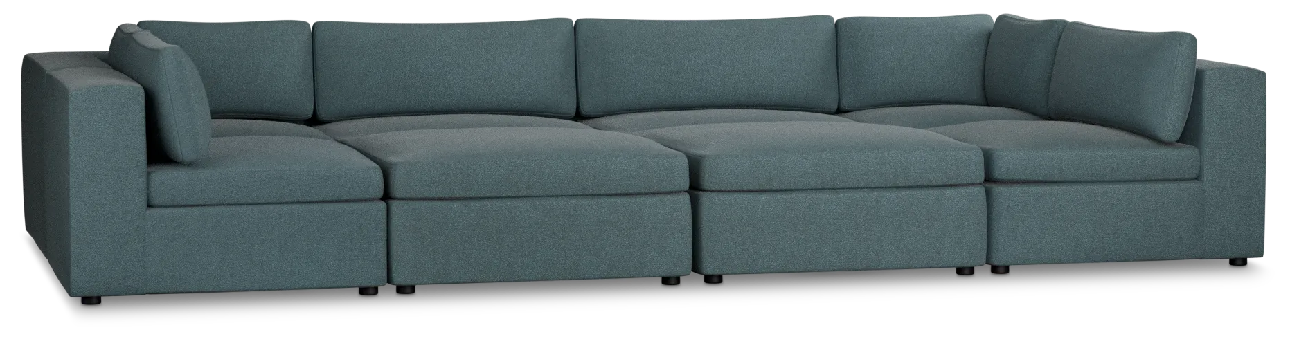 Destin Sutton Blue Fabric 8-piece Pit Sectional