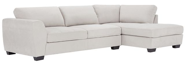 Perry Light Gray Micro Right Chaise Sectional