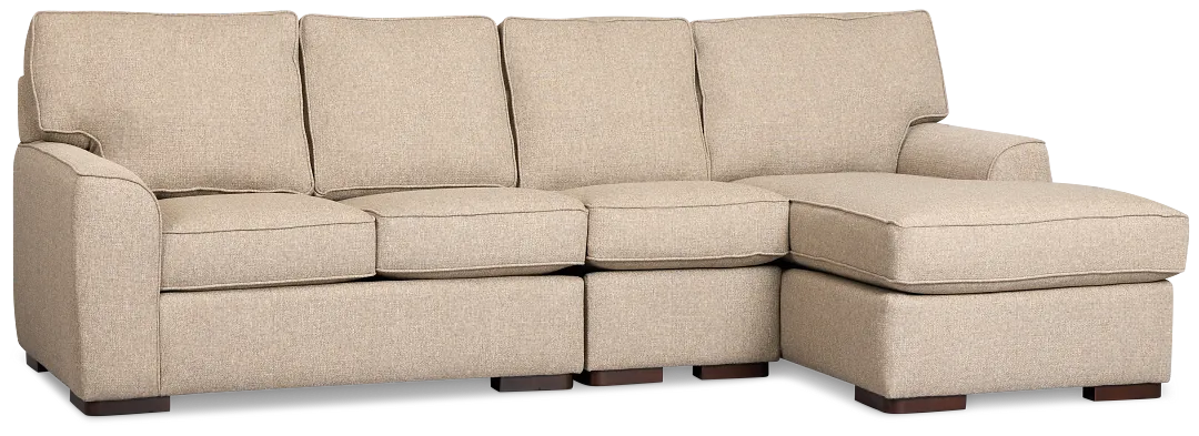 Sinclair Brown Fabric Small Right Chaise Sectional