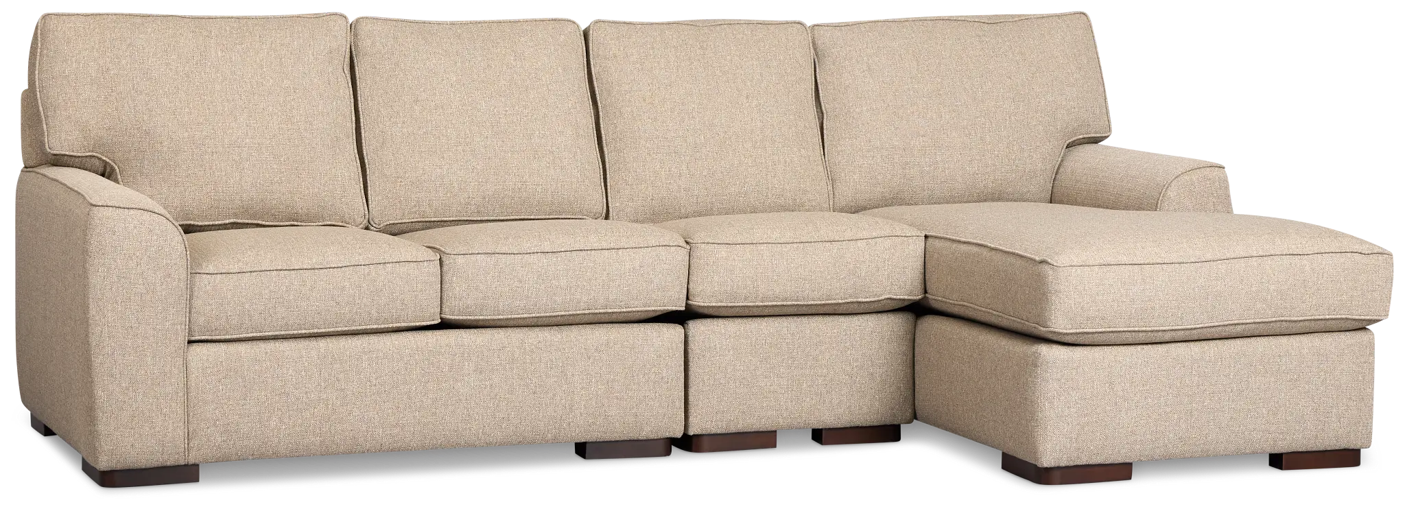 Sinclair Brown Fabric Small Right Chaise Sectional Sinclair Brown Fabric Small Right Chaise Sectional