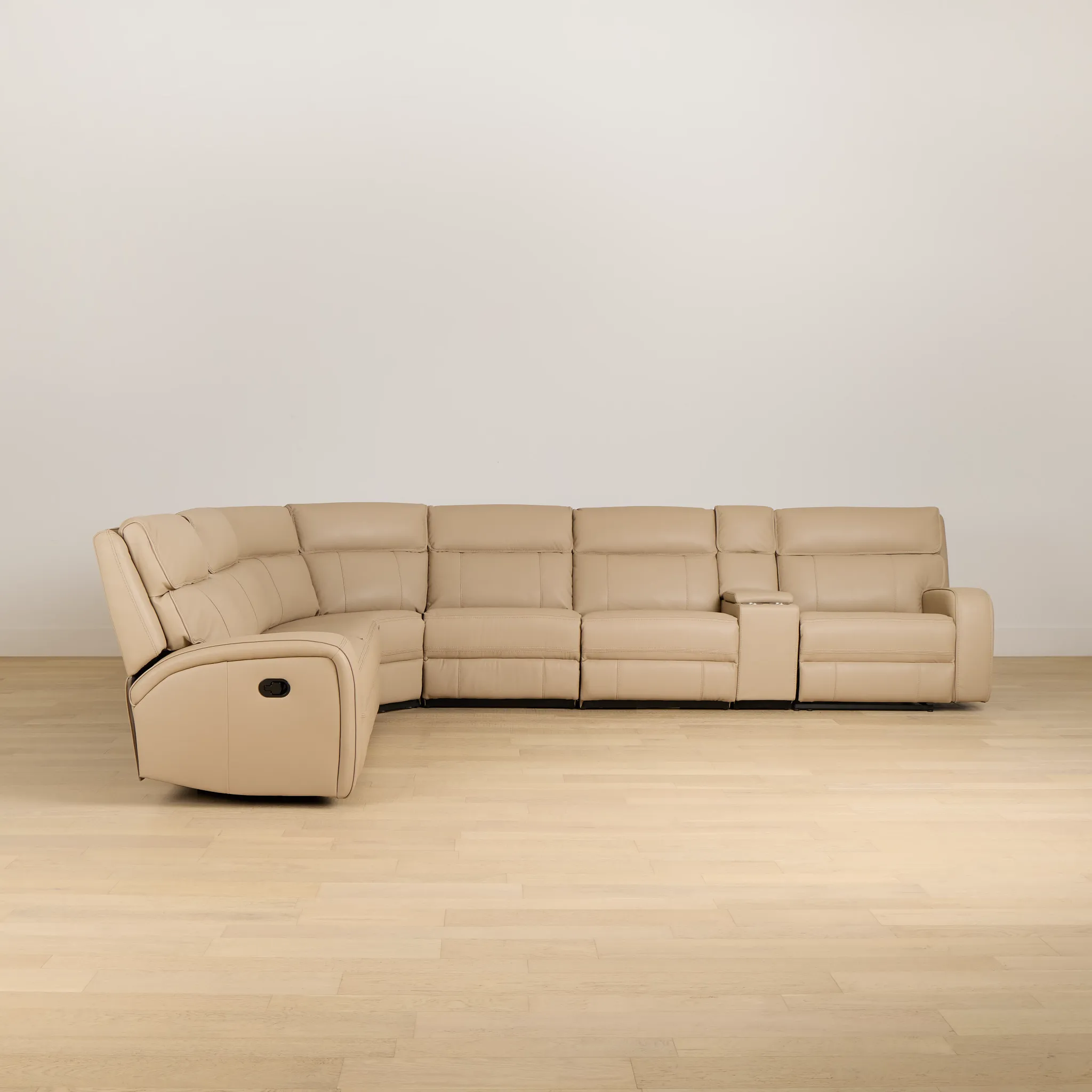 Rhett Taupe Micro Large Two-arm Manually Reclining Sectional