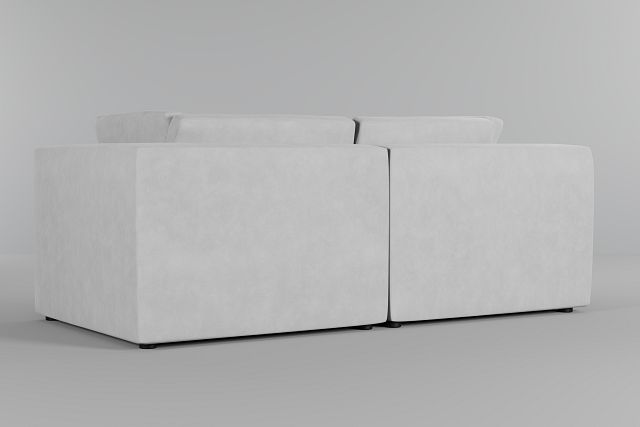 Destin Peyton White Fabric 2 Piece Modular Sofa