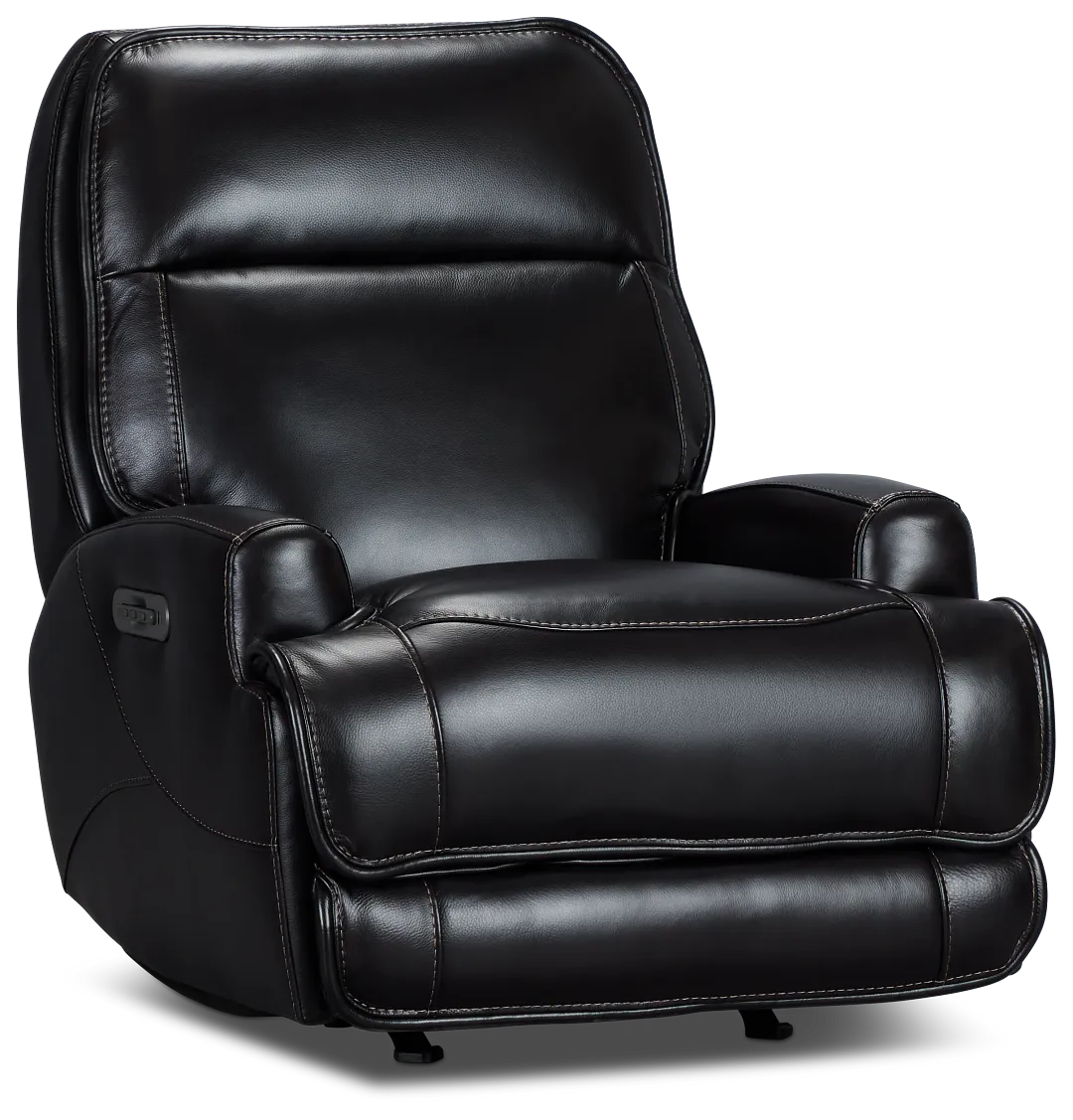 Casey Black Lthr/vinyl Power Rocker Recliner