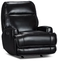 Casey Black Lthr/vinyl Power Rocker Recliner