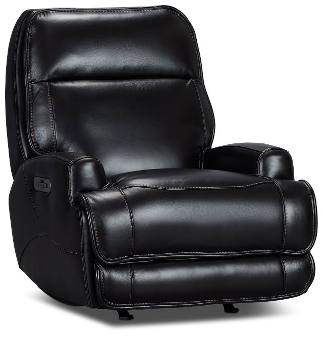 Casey Black Lthr/vinyl Power Rocker Recliner
