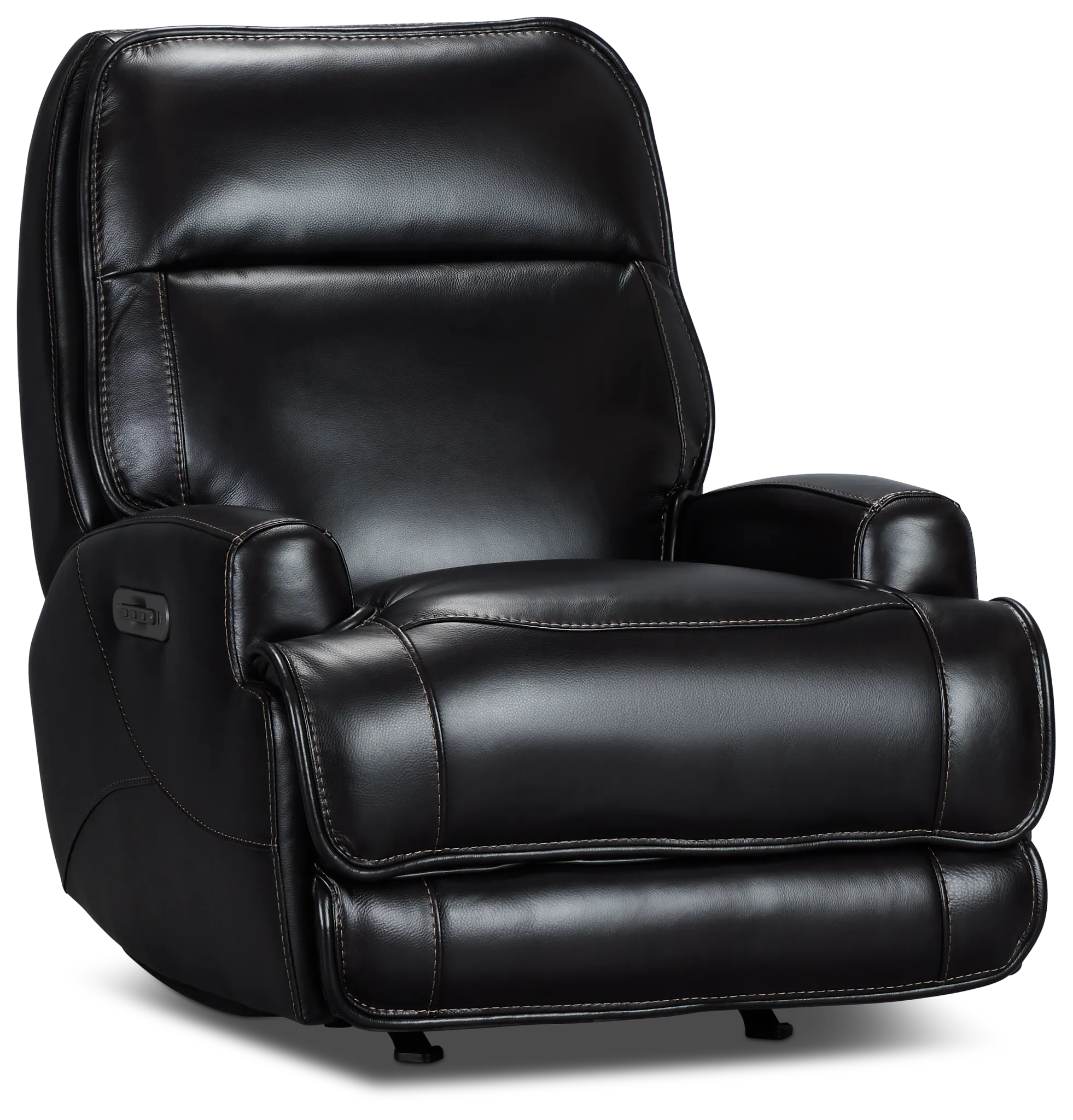 Casey Black Lthr/vinyl Power Rocker Recliner