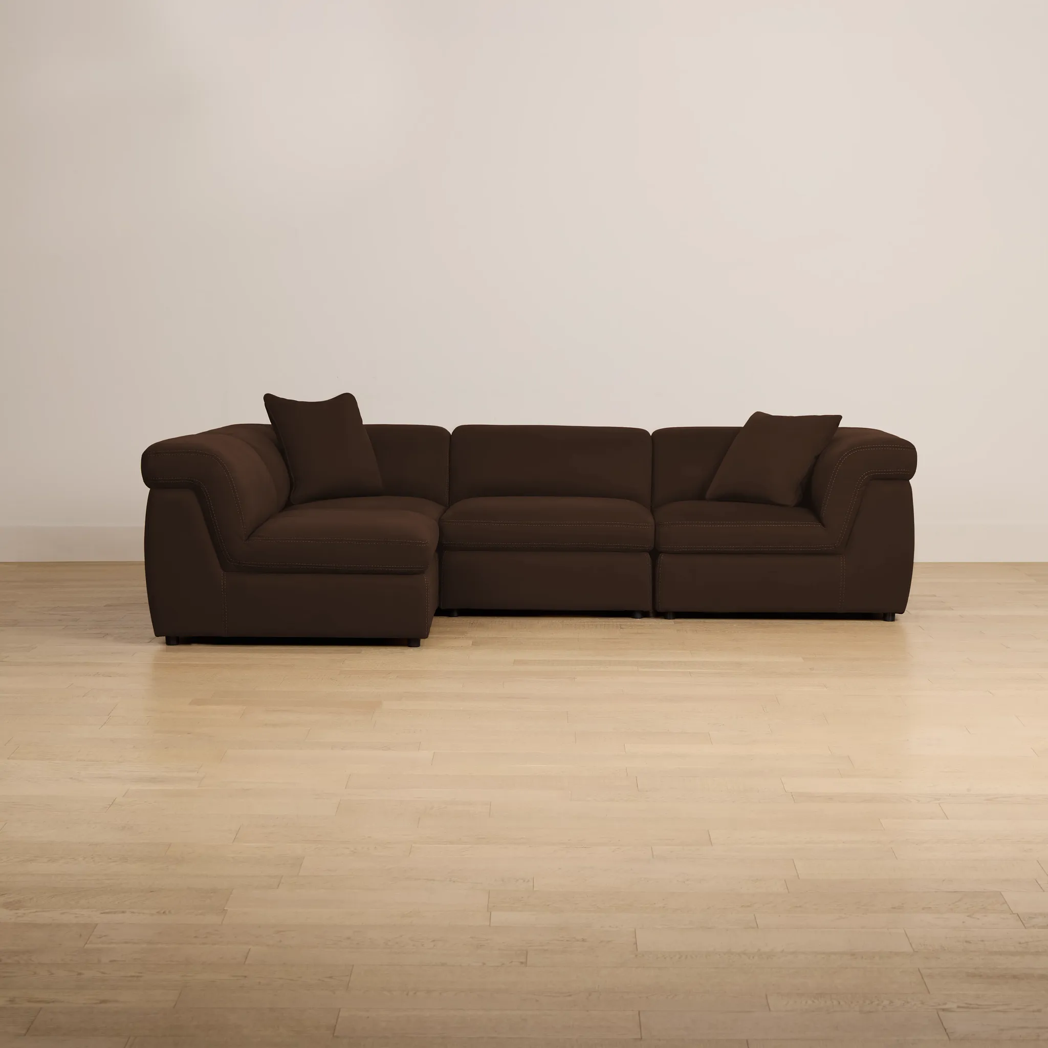 Aria Dark Brown Micro Immersive 4-piece Modular Sectional W/1 Speaker