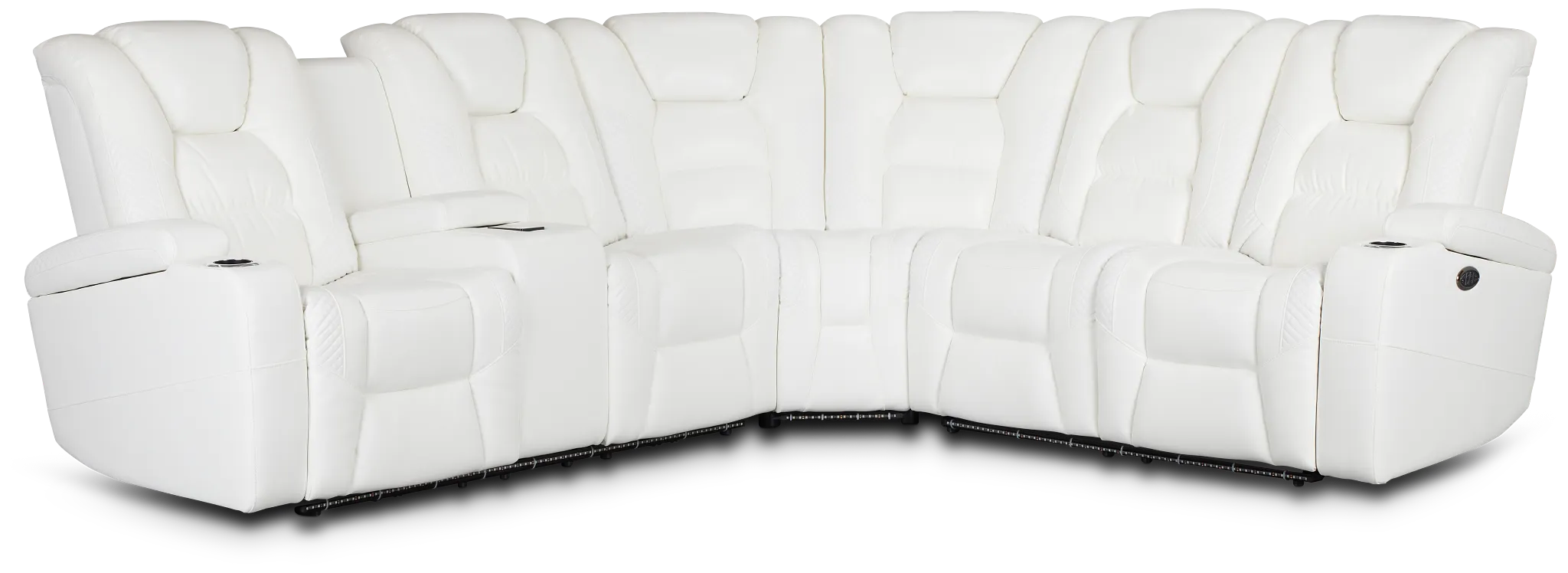 Troy White Micro Left Console Love Reclining Sectional