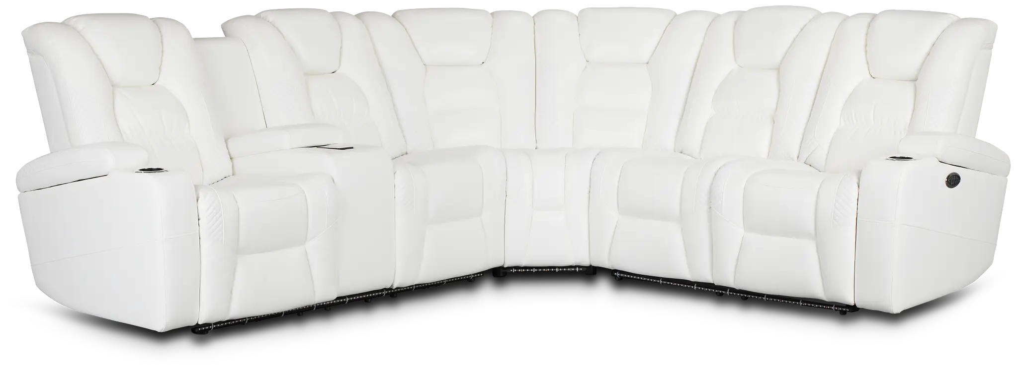 Troy White Micro Left Console Love Reclining Sectional Troy White Micro Left Console Love Reclining Sectional