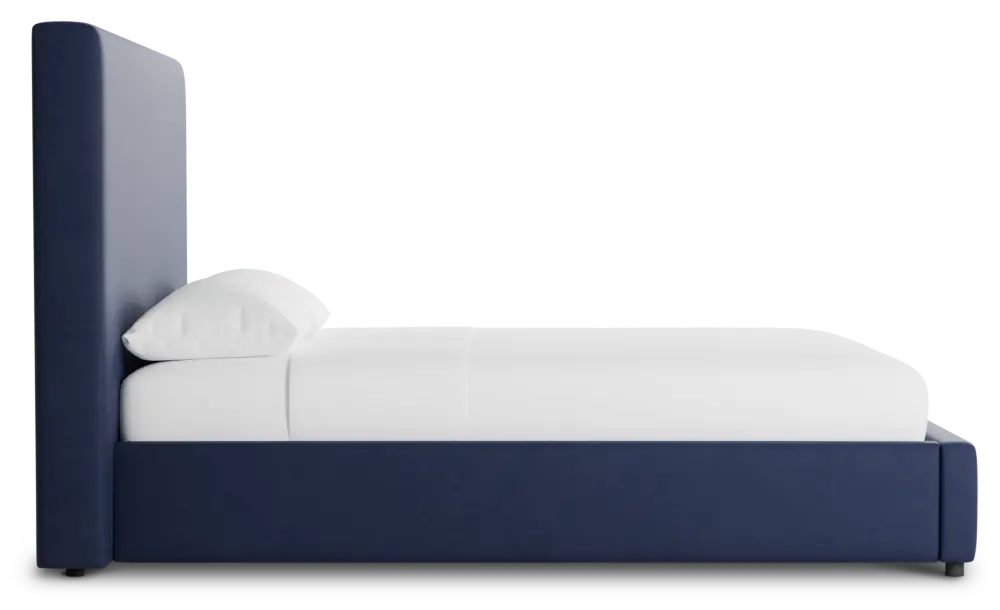 Grayton Joya Dark Blue 54" Upholstered Platform Bed Grayton Joya Dark Blue 54" Upholstered Platform Bed