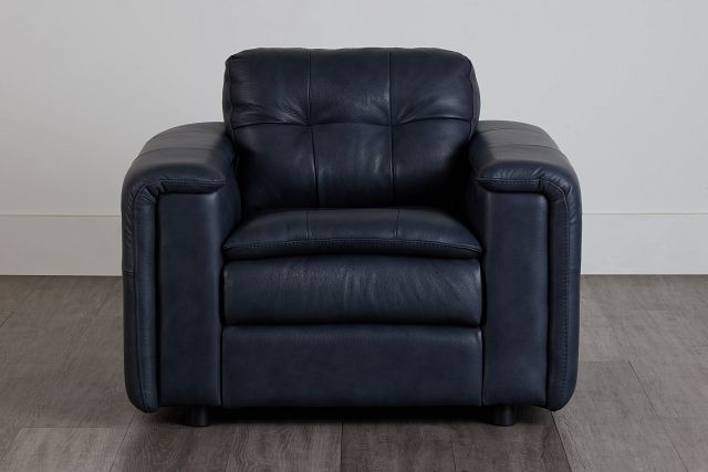 Rowan Navy Leather Chair