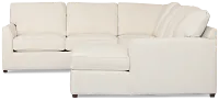 Tate Light Beige Fabric Medium Right Chaise Sectional