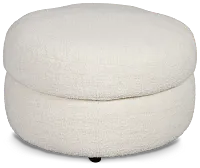 Kaya White Castored Cocktail Ottoman