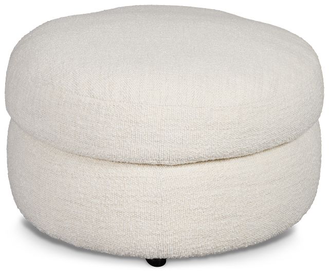 Kaya White Castored Cocktail Ottoman