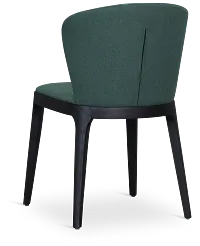 Nomad Dark Green Upholstered Side Chair W/ Black Legs