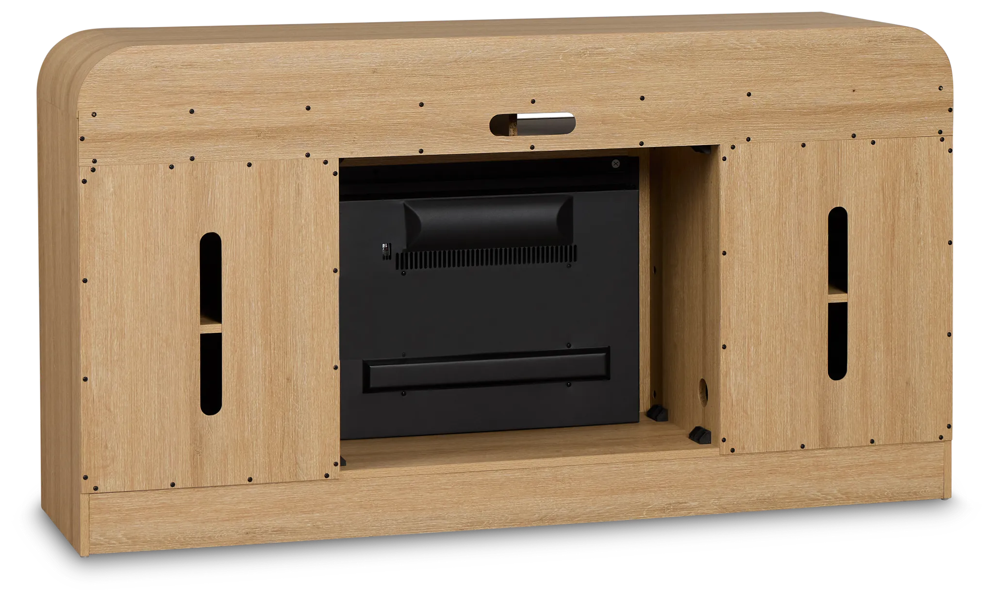 Lyndie Light Tone Tv Stand With Fireplace Insert