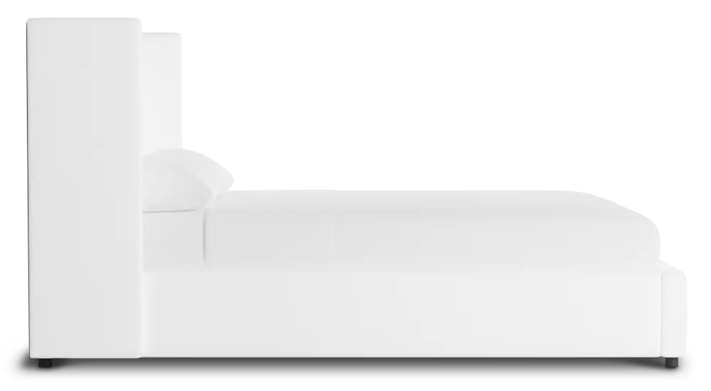 Captiva Peyton White 48" Upholstered Shelter Bed Captiva Peyton White 48" Upholstered Shelter Bed