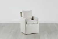 Auden Light Beige Castored Upholstered Arm Chair