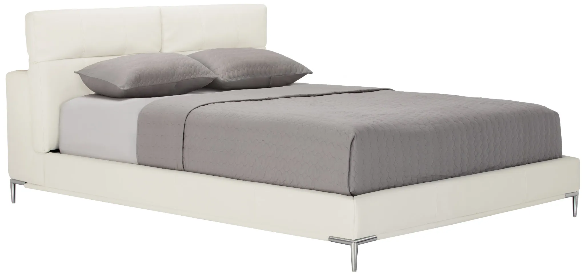 Santino White Micro Platform Bed